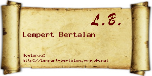 Lempert Bertalan névjegykártya